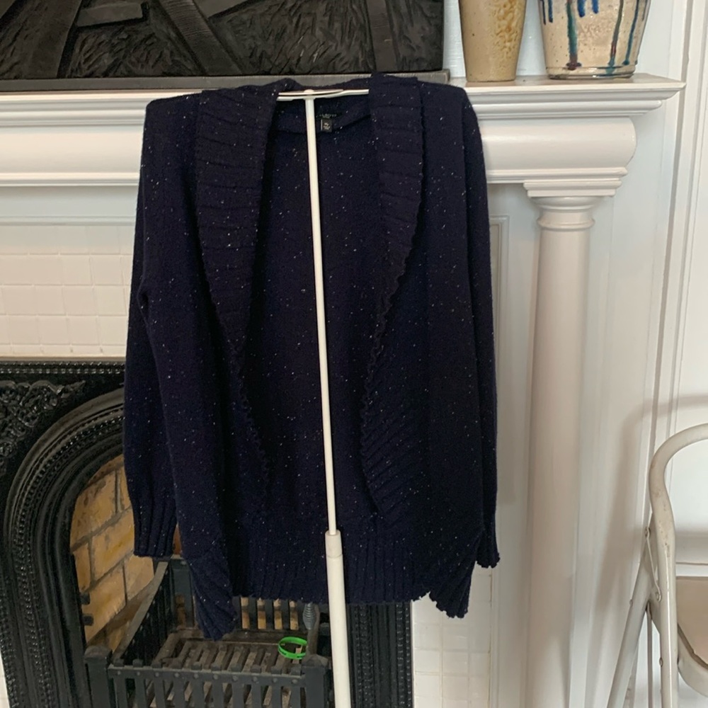 Talbots petites open cardigan. Blue with flecks. Textured and gorgeous